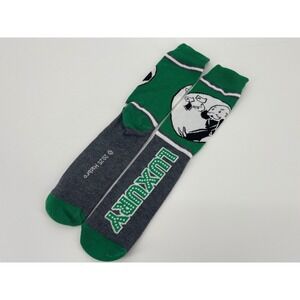 Hasbro Monopoly Socks OS Green Grey Like New Luxury Rich Uncle Pennybags Crew